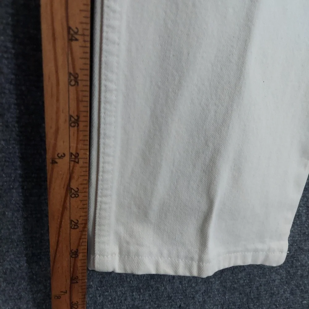 Vintage Lands' End Jeans Mens Fits 34x30 White Square Rigger Denim 5 Pocket USA